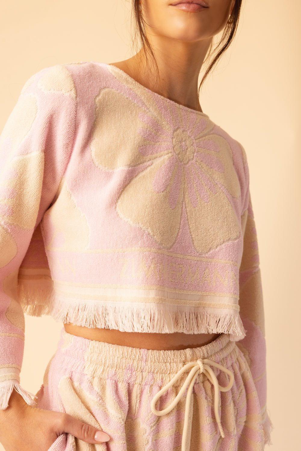 ZIMMERMANN-Pop Long Sleeve Crop Top-