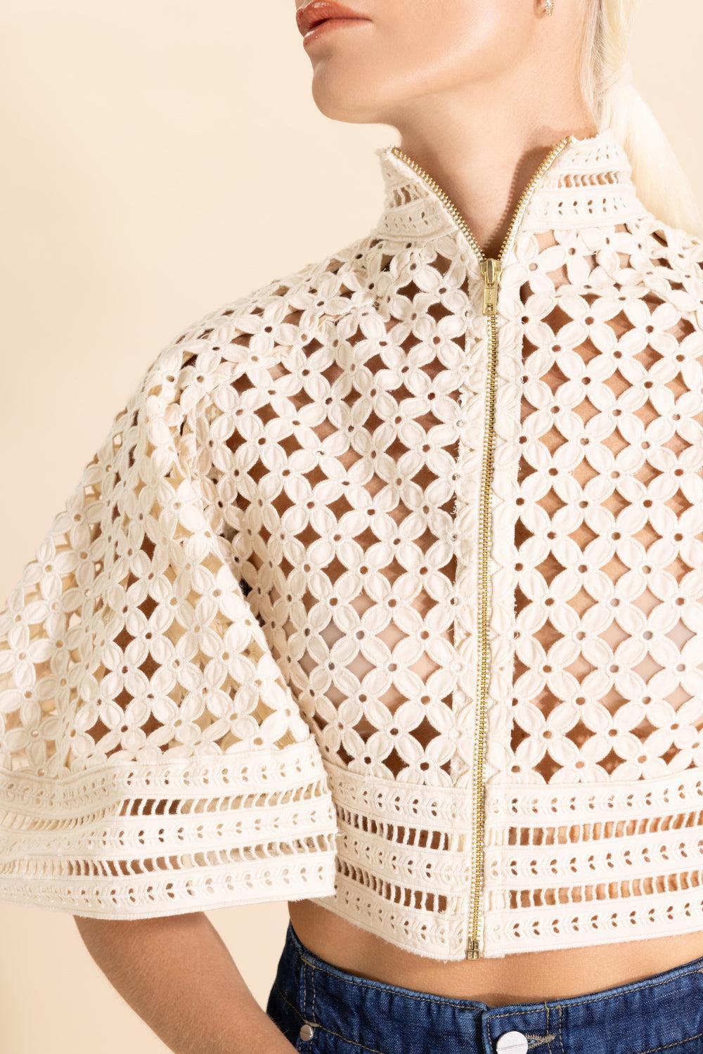 Indra Embroidered Cape-BROWN-0-CLOTHINGTOPPONCHO-ZIMMERMANN