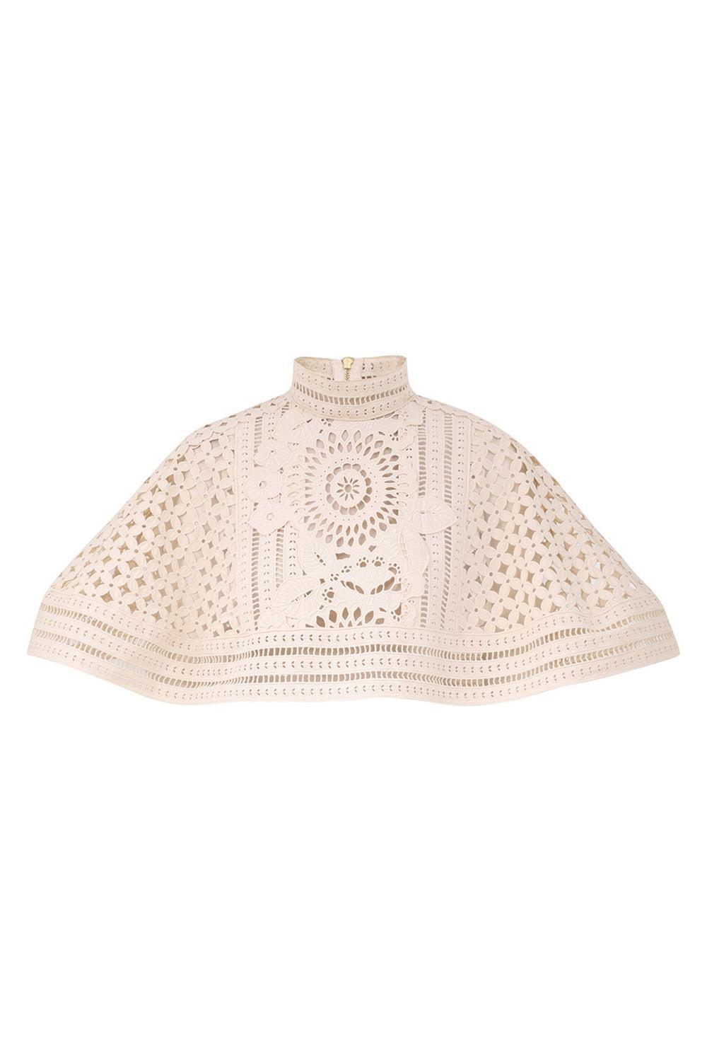 Indra Embroidered Cape-BROWN-0-CLOTHINGTOPPONCHO-ZIMMERMANN