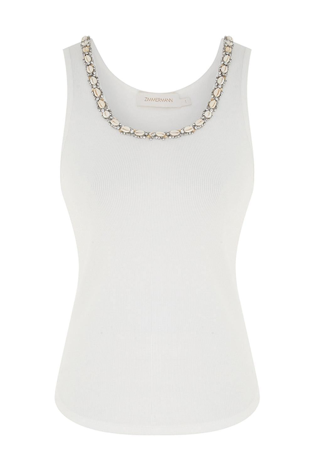 Illuminate Embellished Tank - Ivory-IVORY-0-CLOTHINGTOPTANK-ZIMMERMANN