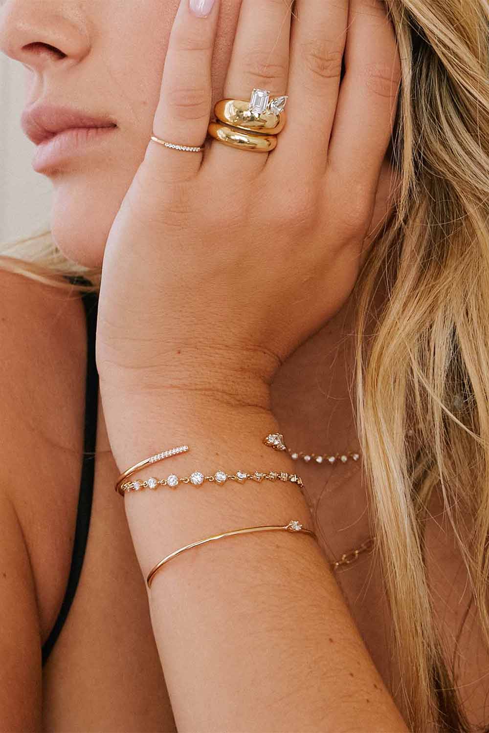 Diamond Linked Graduated Tennis Bracelet-YELLOW GOLD-5.5-6.5-JEWELRYFINE JEWELBRACELET O-ZOE CHICCO