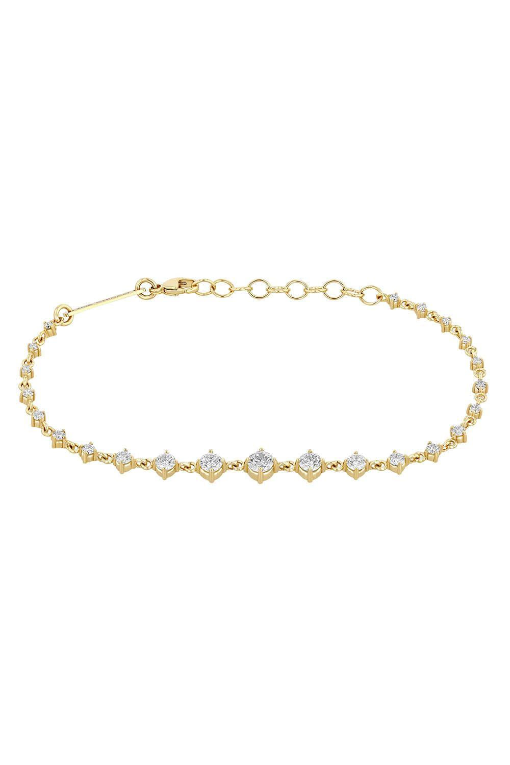 Diamond Linked Graduated Tennis Bracelet-YELLOW GOLD-5.5-6.5-JEWELRYFINE JEWELBRACELET O-ZOE CHICCO