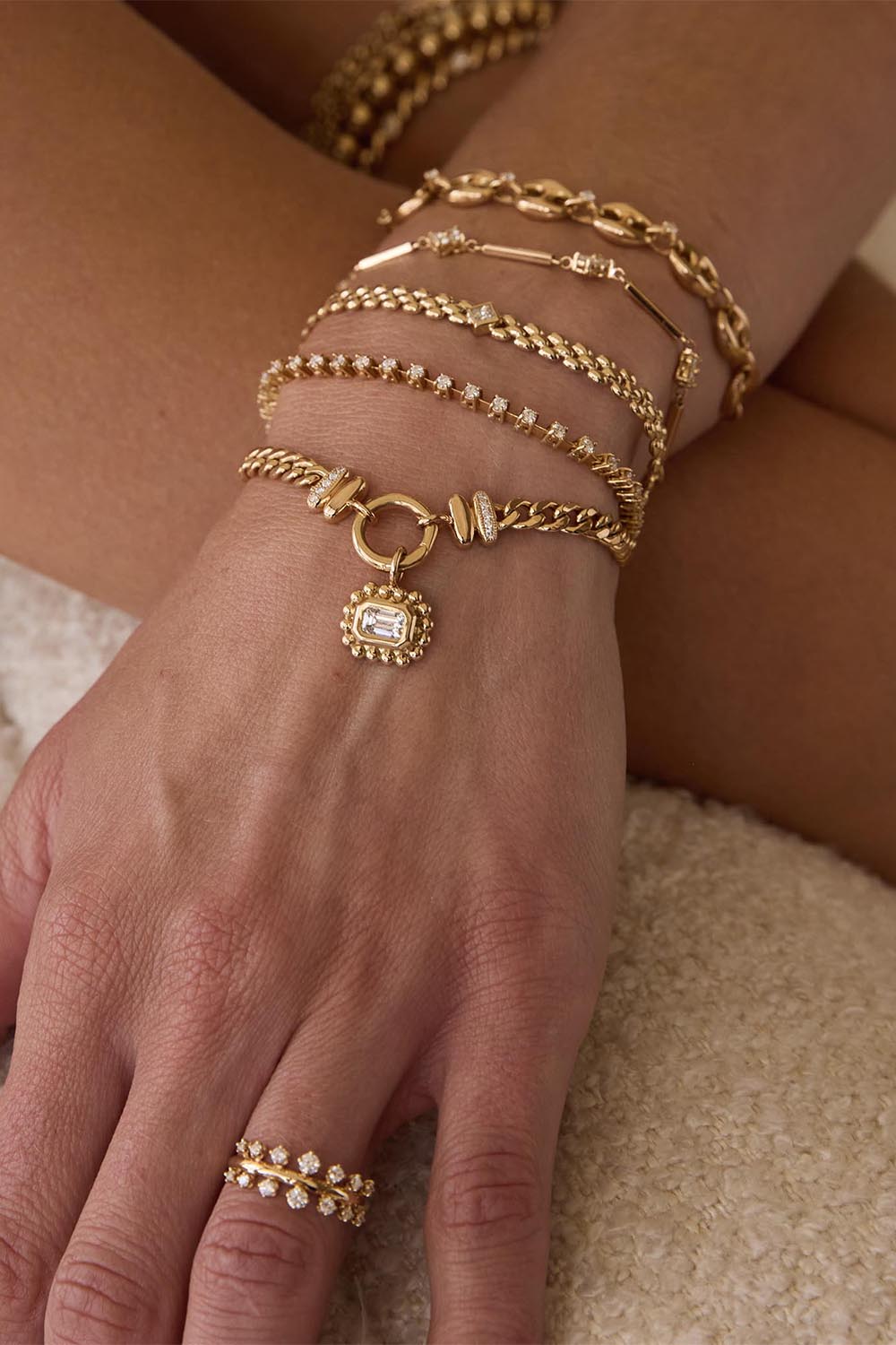 Diamond Dash Tennis Bracelet-YELLOW GOLD-6-7-JEWELRYFINE JEWELBRACELET O-ZOE CHICCO