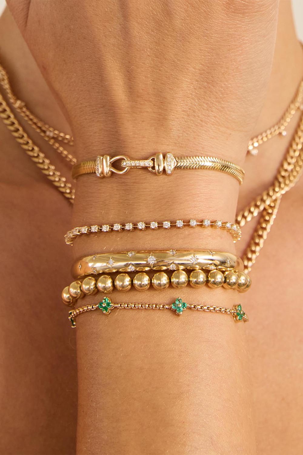Diamond Dash Tennis Bracelet-YELLOW GOLD-6-7-JEWELRYFINE JEWELBRACELET O-ZOE CHICCO