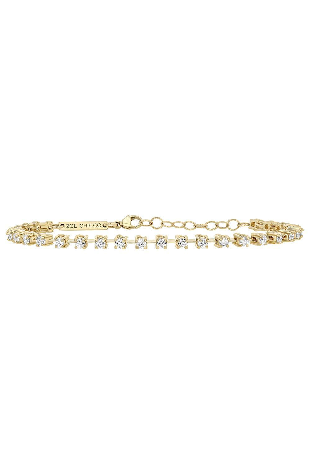 Diamond Dash Tennis Bracelet-YELLOW GOLD-6-7-JEWELRYFINE JEWELBRACELET O-ZOE CHICCO