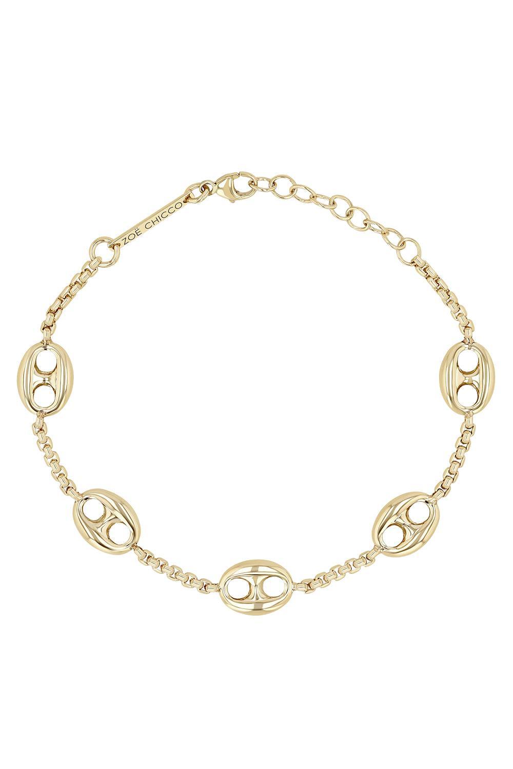 Large 5 Mariner Link Station Box Chain Bracelet-YELLOW GOLD-6-7-JEWELRYFINE JEWELBRACELET O-ZOE CHICCO