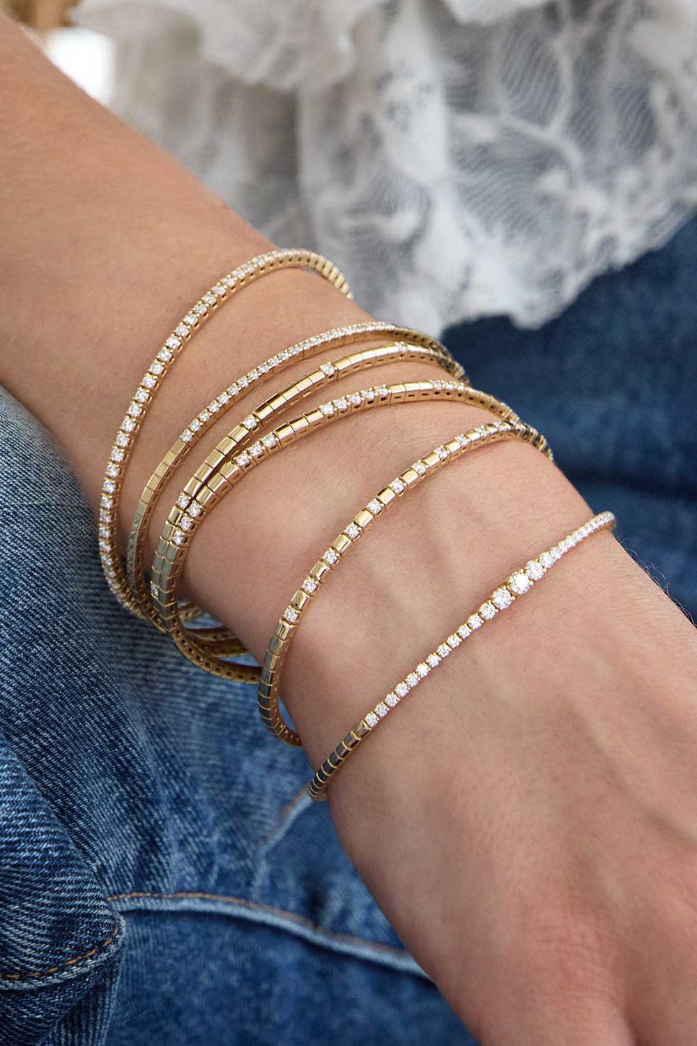 Diamond Flex Bracelet-YELLOW GOLD-6.5-JEWELRYFINE JEWELBRACELET O-ZOE CHICCO