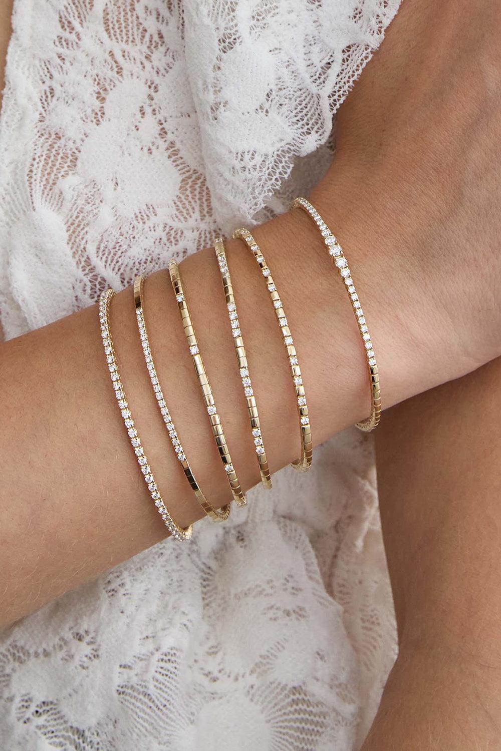 Diamond Flex Bracelet-YELLOW GOLD-6.5-JEWELRYFINE JEWELBRACELET O-ZOE CHICCO