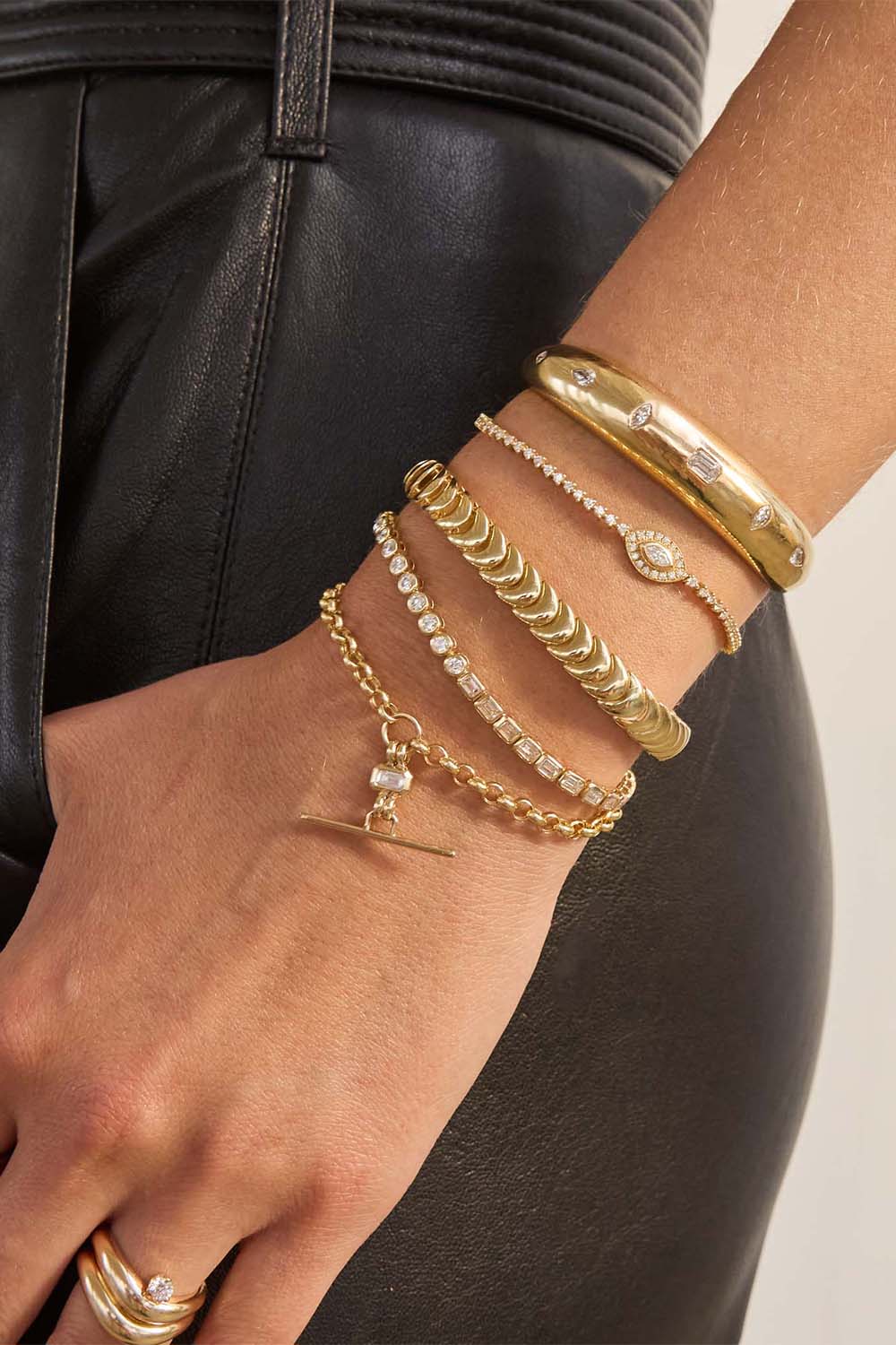 Diamond Drop Bracelet-YELLOW GOLD-7-JEWELRYFINE JEWELBRACELET O-ZOE CHICCO