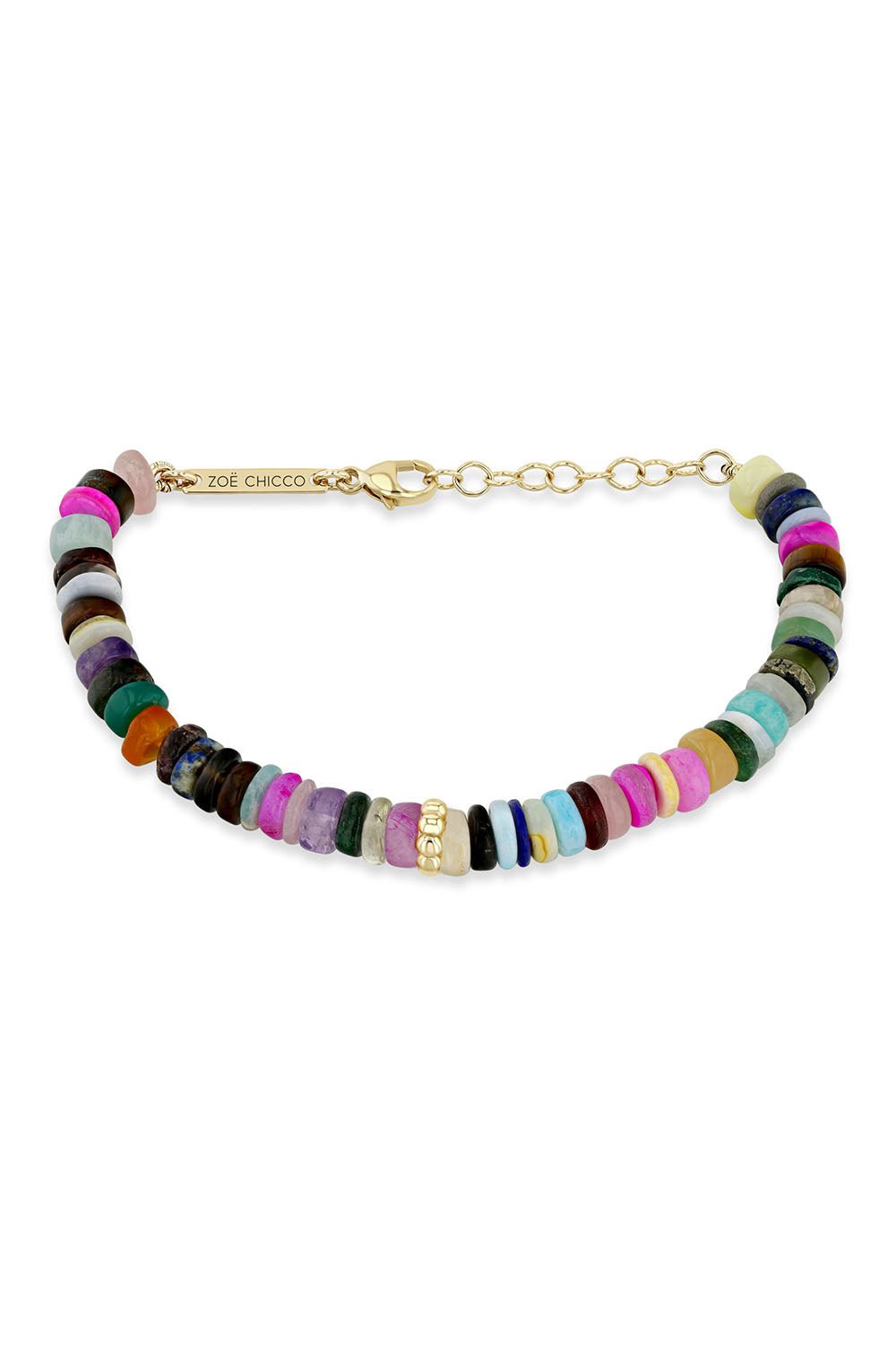 ZOE CHICCO-Dark Tone Mixed Opal Bead Bracelet-YELLOW GOLD