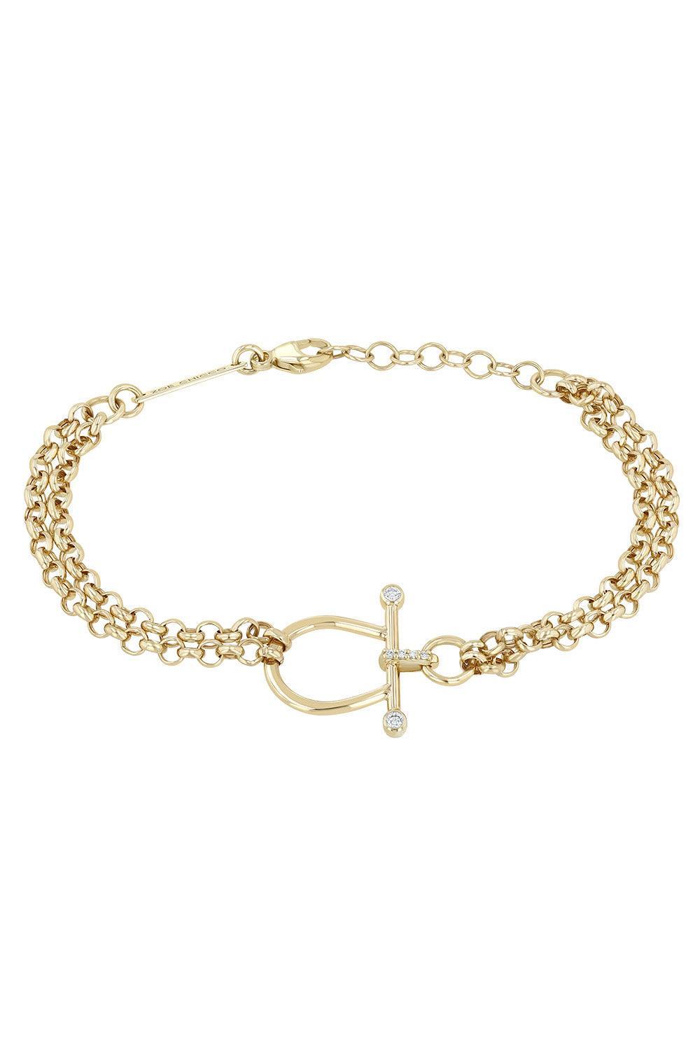  Diamond Rolo Chain Link Bracelet-YELLOW GOLD-JEWELRYFINE JEWELBRACELET O-ZOE CHICCO 