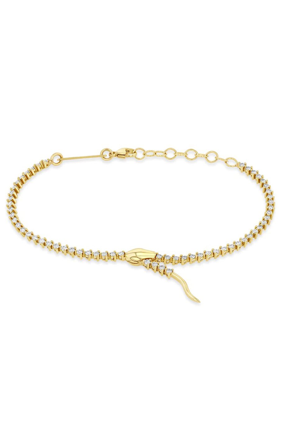 ZOE CHICCO-Diamond Tennis Snake Bracelet-YELLOW GOLD