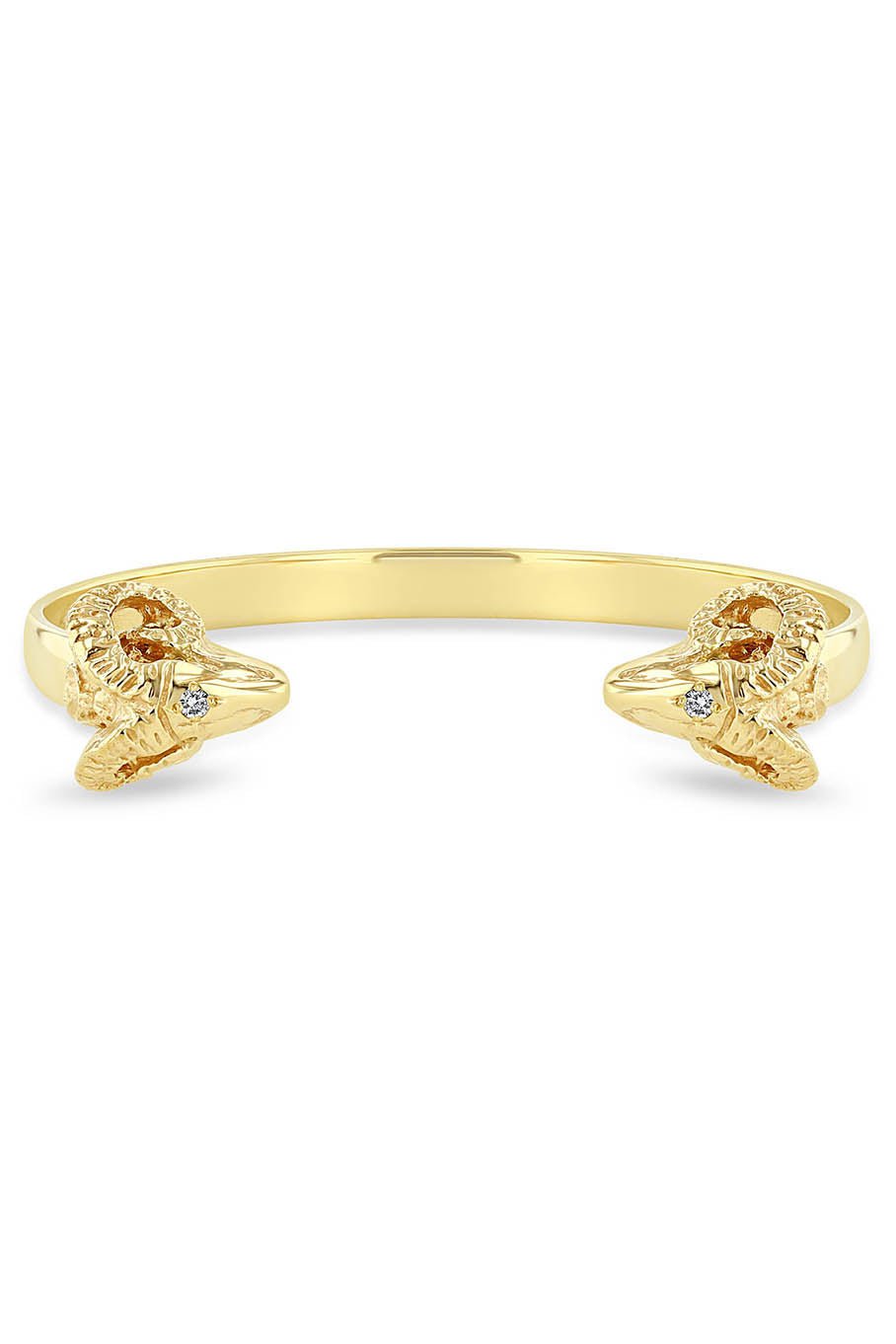 ZOE CHICCO-Double Ram Head Cuff-YELLOW GOLD