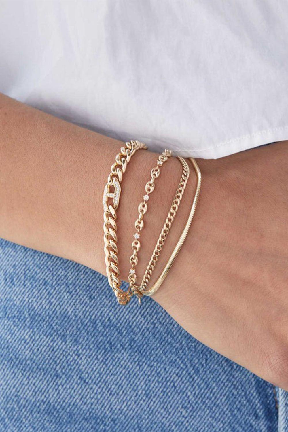 ZOE CHICCO-Mariner Link Large Curb Chain Bracelet-YELLOW GOLD