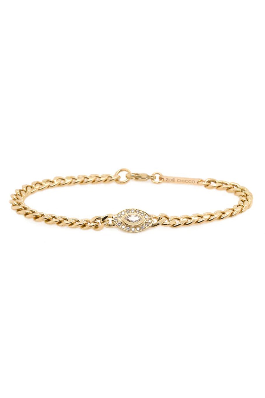 ZOE CHICCO-Marquise Diamond Eye Bracelet-YELLOW GOLD