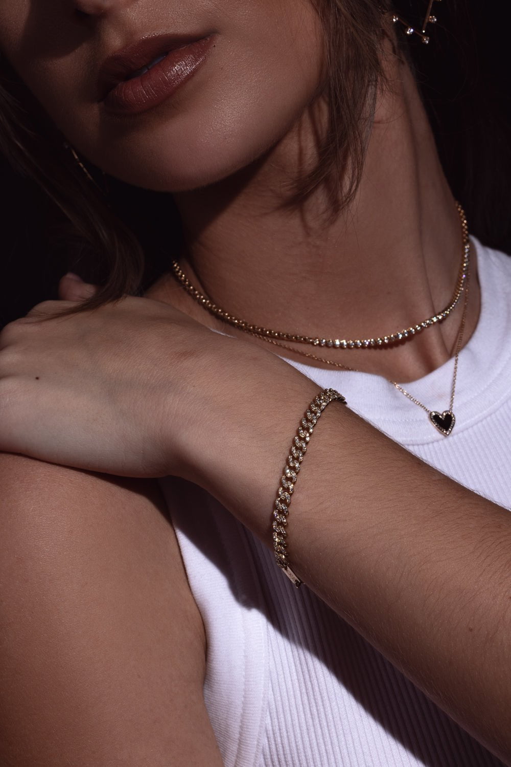 ZOE CHICCO-Medium Curb Chain Bracelet-YELLOW GOLD