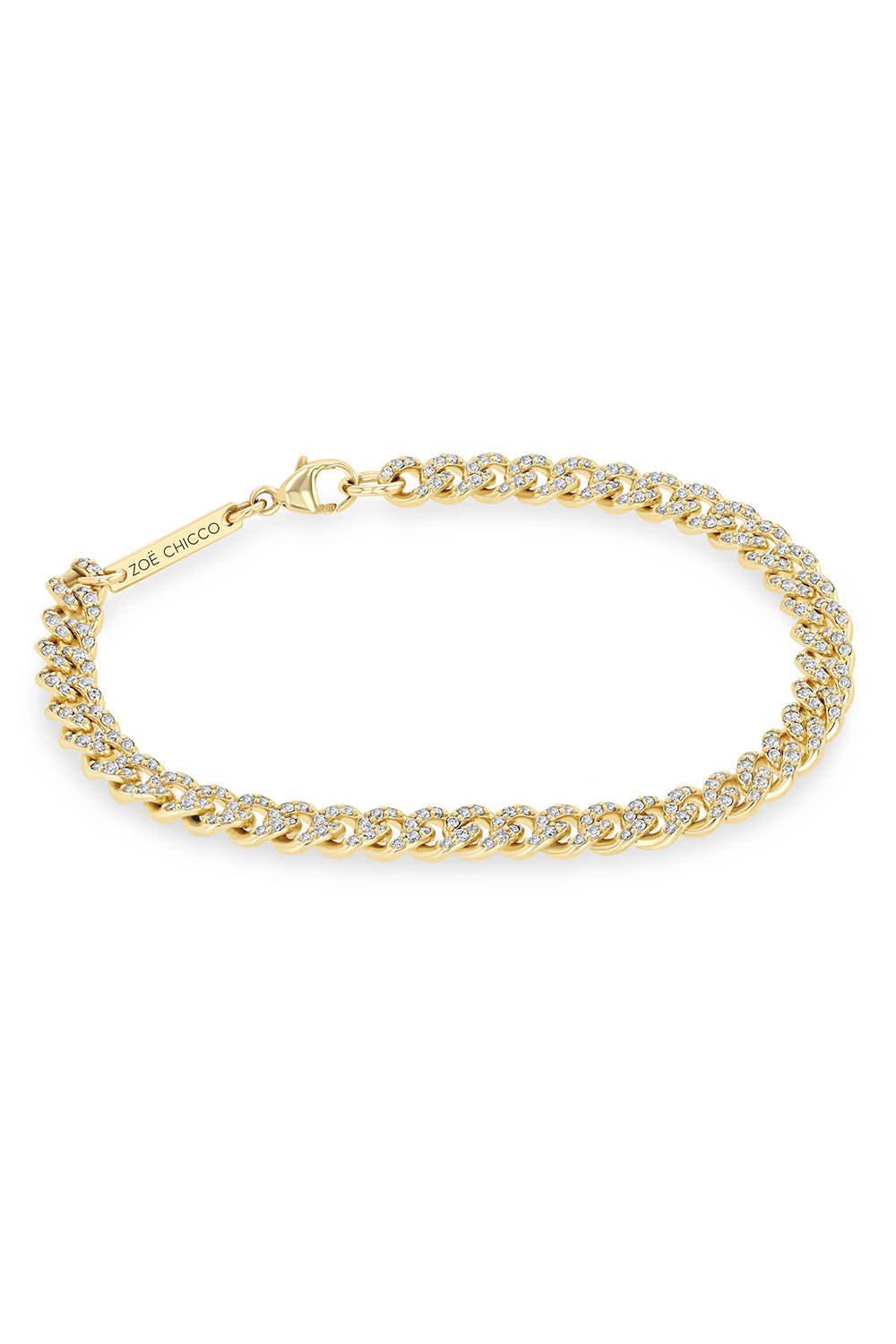 ZOE CHICCO-Medium Curb Chain Bracelet-YELLOW GOLD