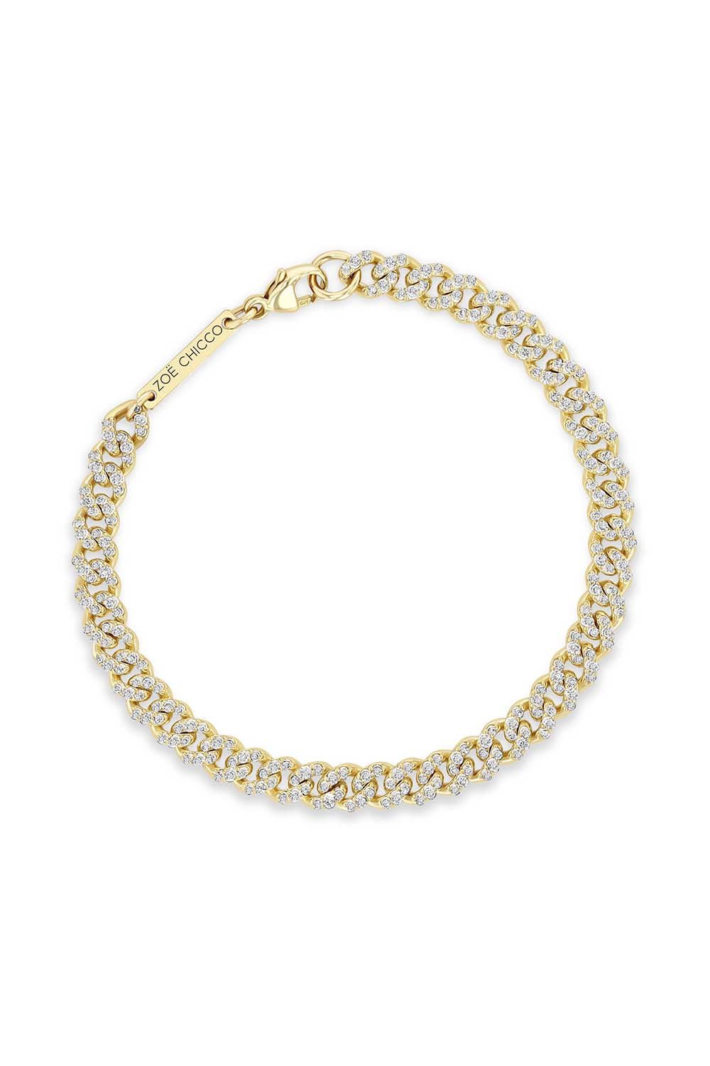 ZOE CHICCO-Medium Curb Chain Bracelet-YELLOW GOLD