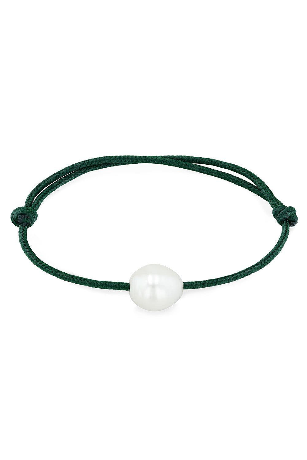 Pearl Green Cord Bracelet-YELLOW GOLD-JEWELRYFINE JEWELBRACELET O-ZOE CHICCO