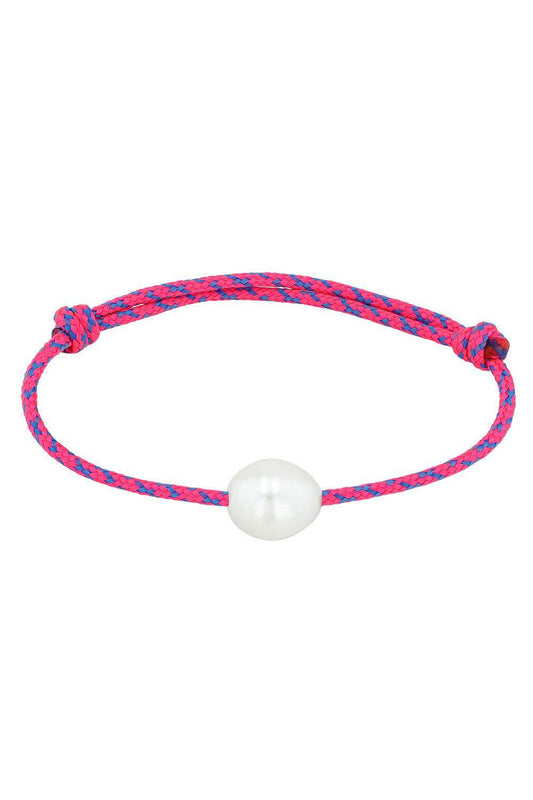 Pearl Pink Blue Cord Bracelet-YELLOW GOLD-JEWELRYFINE JEWELBRACELET O-ZOE CHICCO