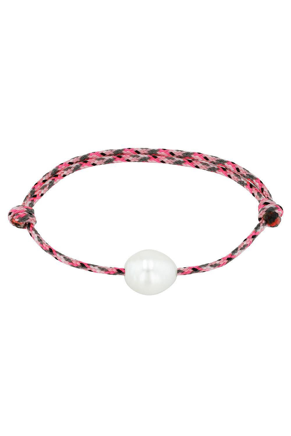 Pearl Pink Cord Bracelet-YELLOW GOLD-JEWELRYFINE JEWELBRACELET O-ZOE CHICCO