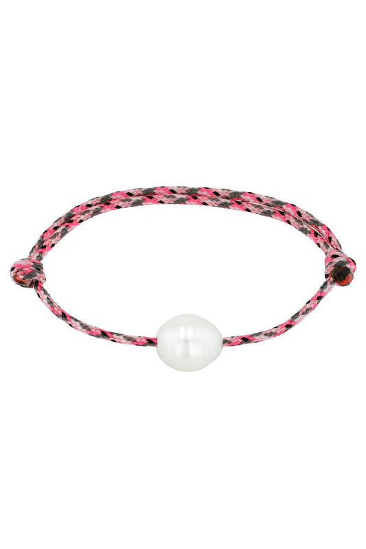 Pearl Pink Cord Bracelet-YELLOW GOLD-JEWELRYFINE JEWELBRACELET O-ZOE CHICCO