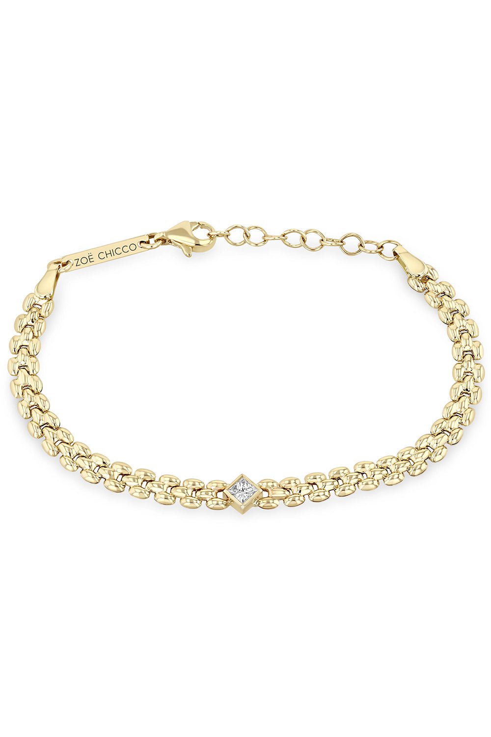 ZOE CHICCO-Small Diamond Panther Chain Bracelet-YELLOW GOLD