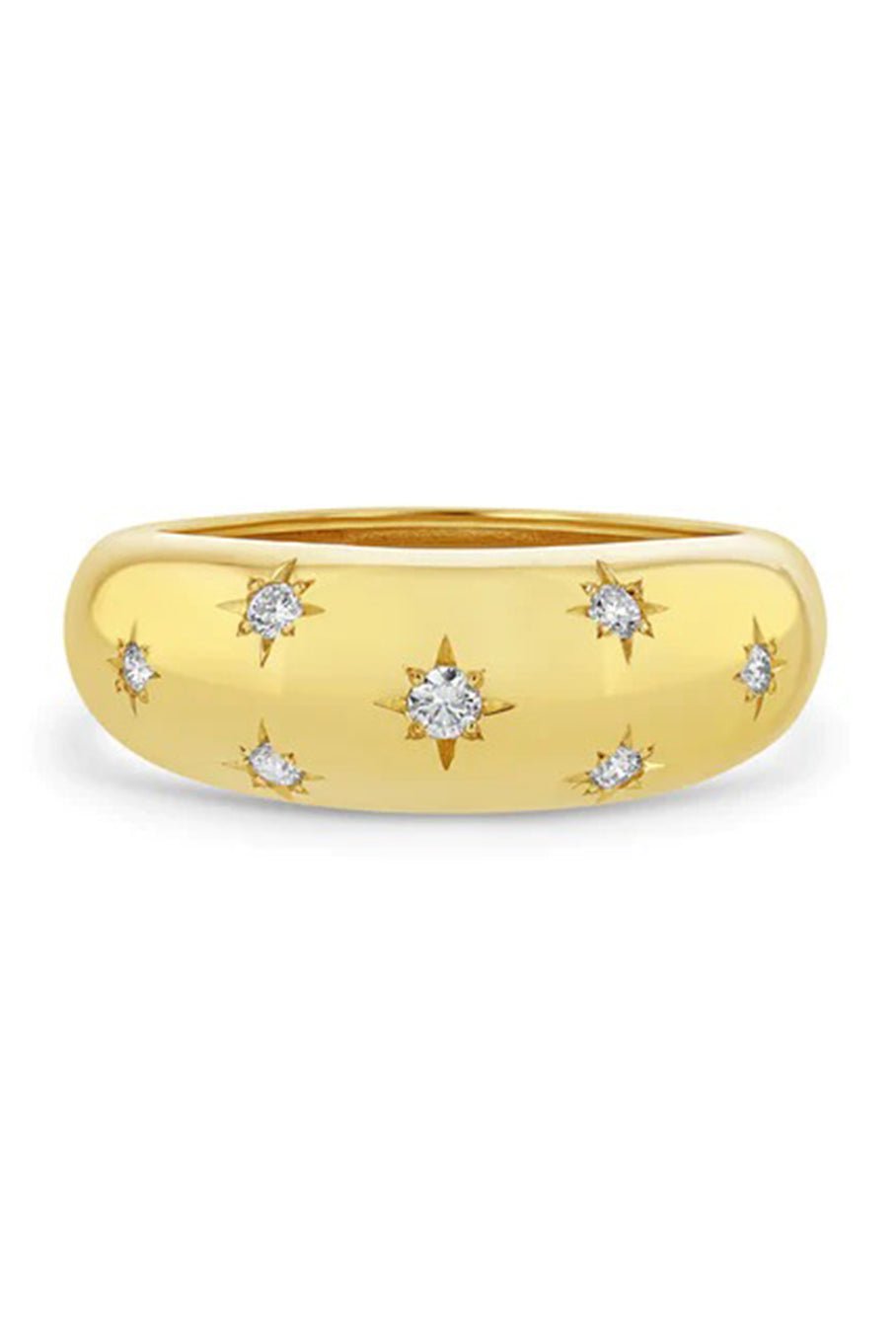 ZOE CHICCO-Scattered Star Set Diamonds Aura Ring-YELLOW GOLD