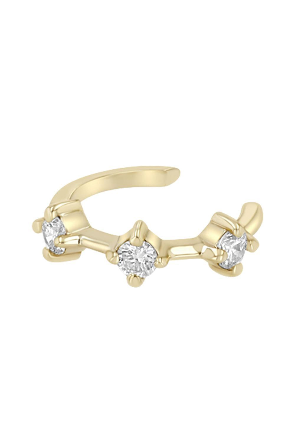 Diamond Dash Ear Cuff-YELLOW GOLD-JEWELRYFINE JEWELEARRING-ZOE CHICCO