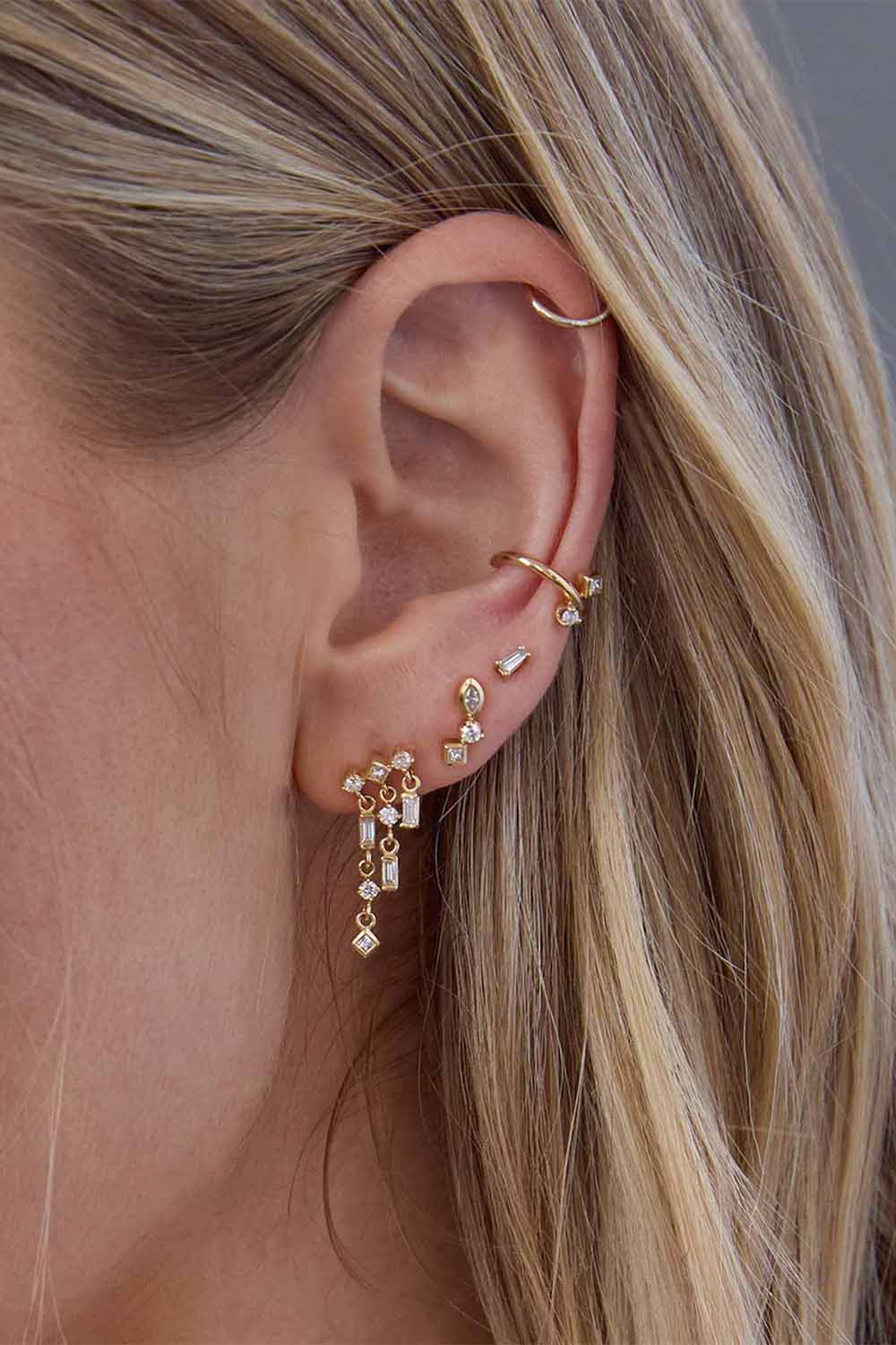 Diamond Linked Waterfall Earrings-YELLOW GOLD-JEWELRYFINE JEWELEARRING-ZOE CHICCO