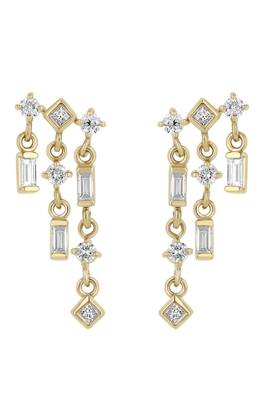 Diamond Linked Waterfall Earrings-YELLOW GOLD-JEWELRYFINE JEWELEARRING-ZOE CHICCO