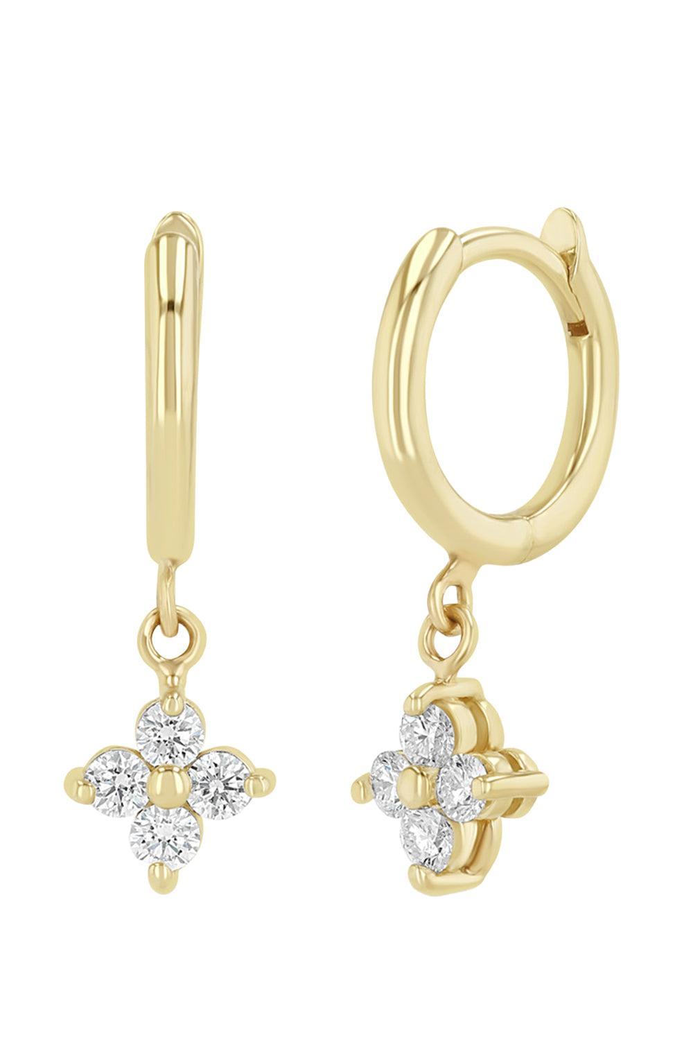 Diamond Quad Hinge Huggie Hoop Earrings-YELLOW GOLD-JEWELRYFINE JEWELEARRING-ZOE CHICCO