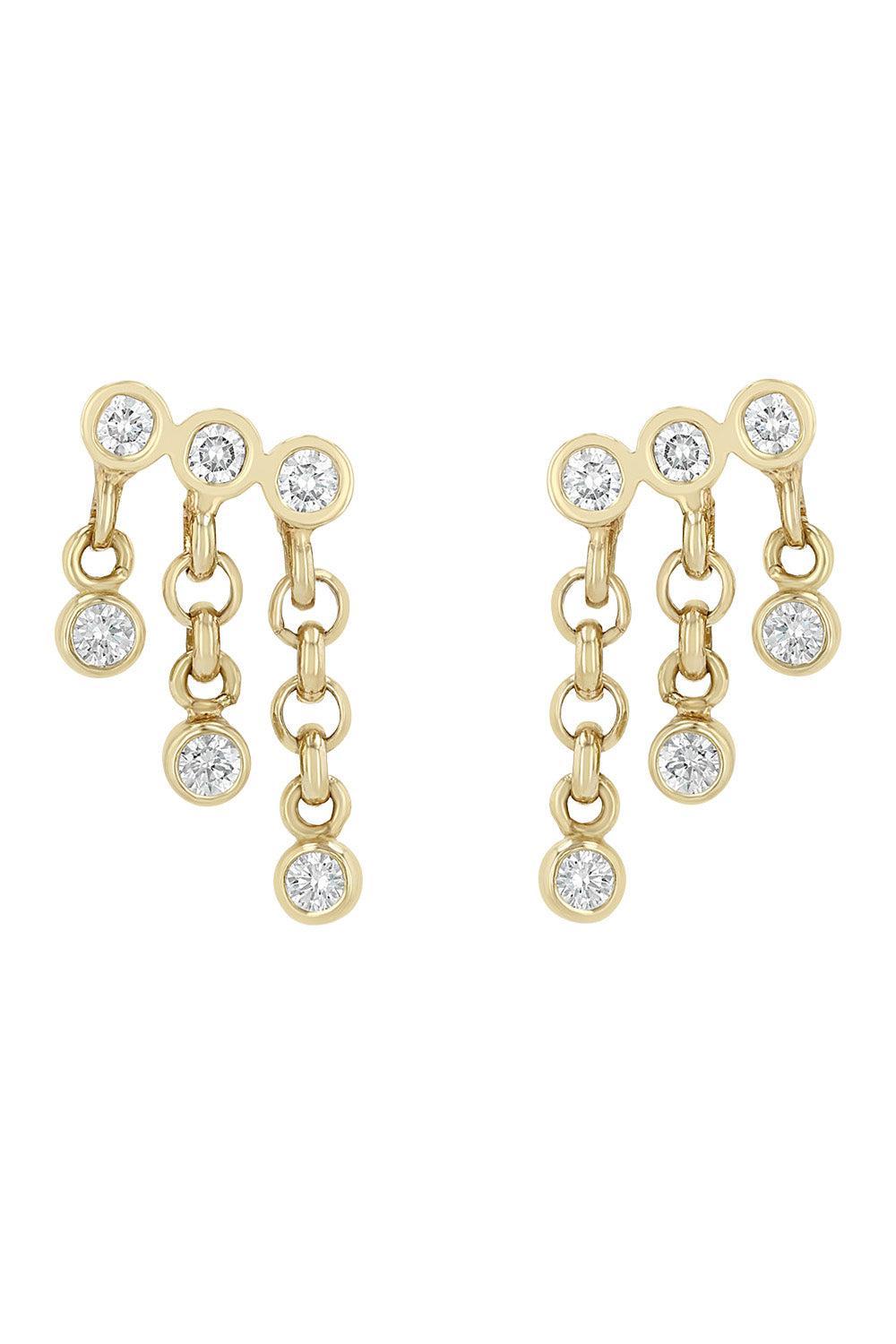 Diamond Rolo Chain Waterfall Earrings-YELLOW GOLD-JEWELRYFINE JEWELEARRING-ZOE CHICCO