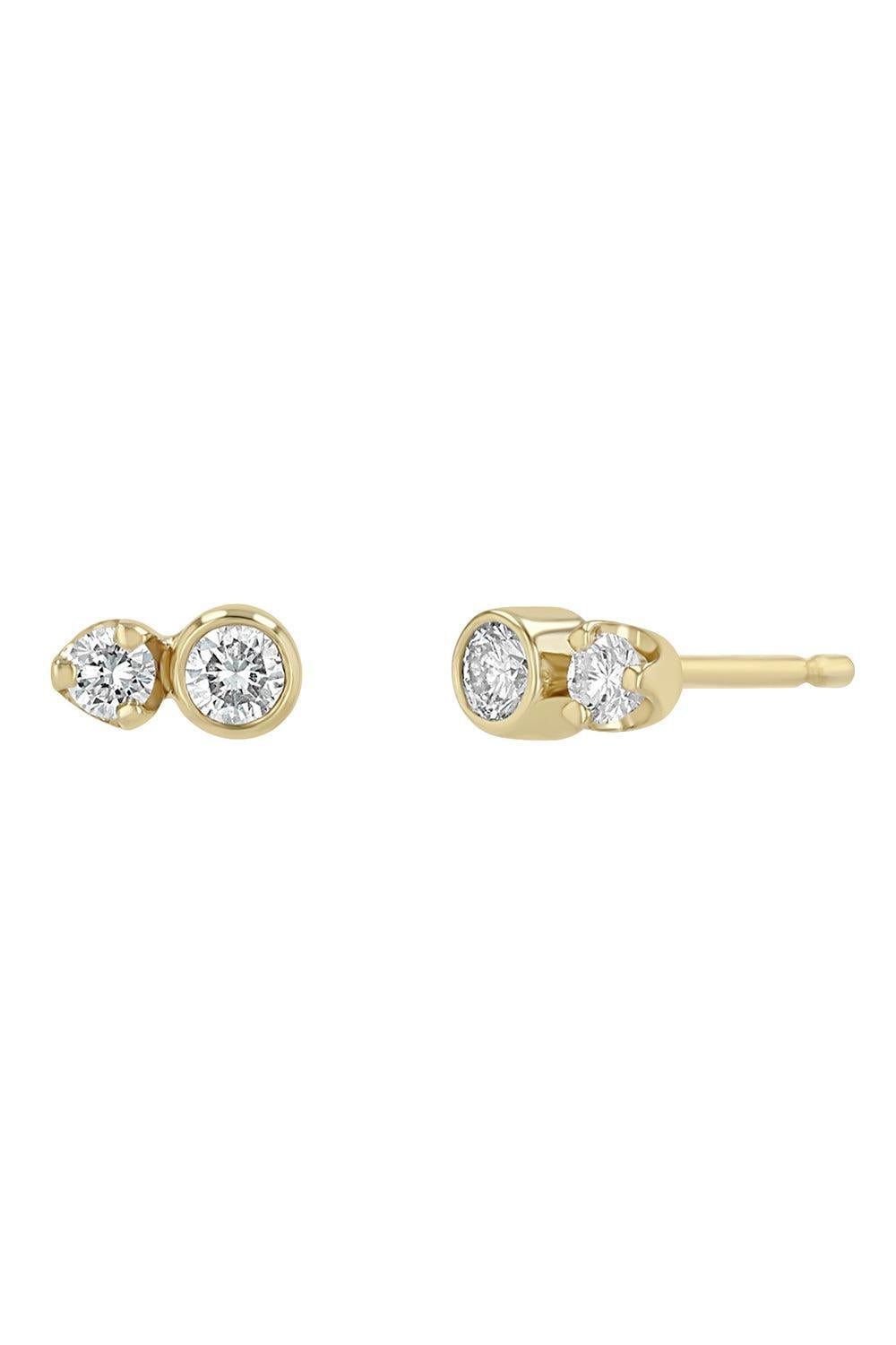 Diamond Stud Earrings-YELLOW GOLD-JEWELRYFINE JEWELEARRING-ZOE CHICCO