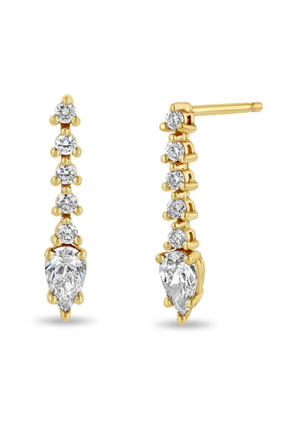 ZOE CHICCO-Diamond Tennis Short Drop Earrings-YELLOW GOLD