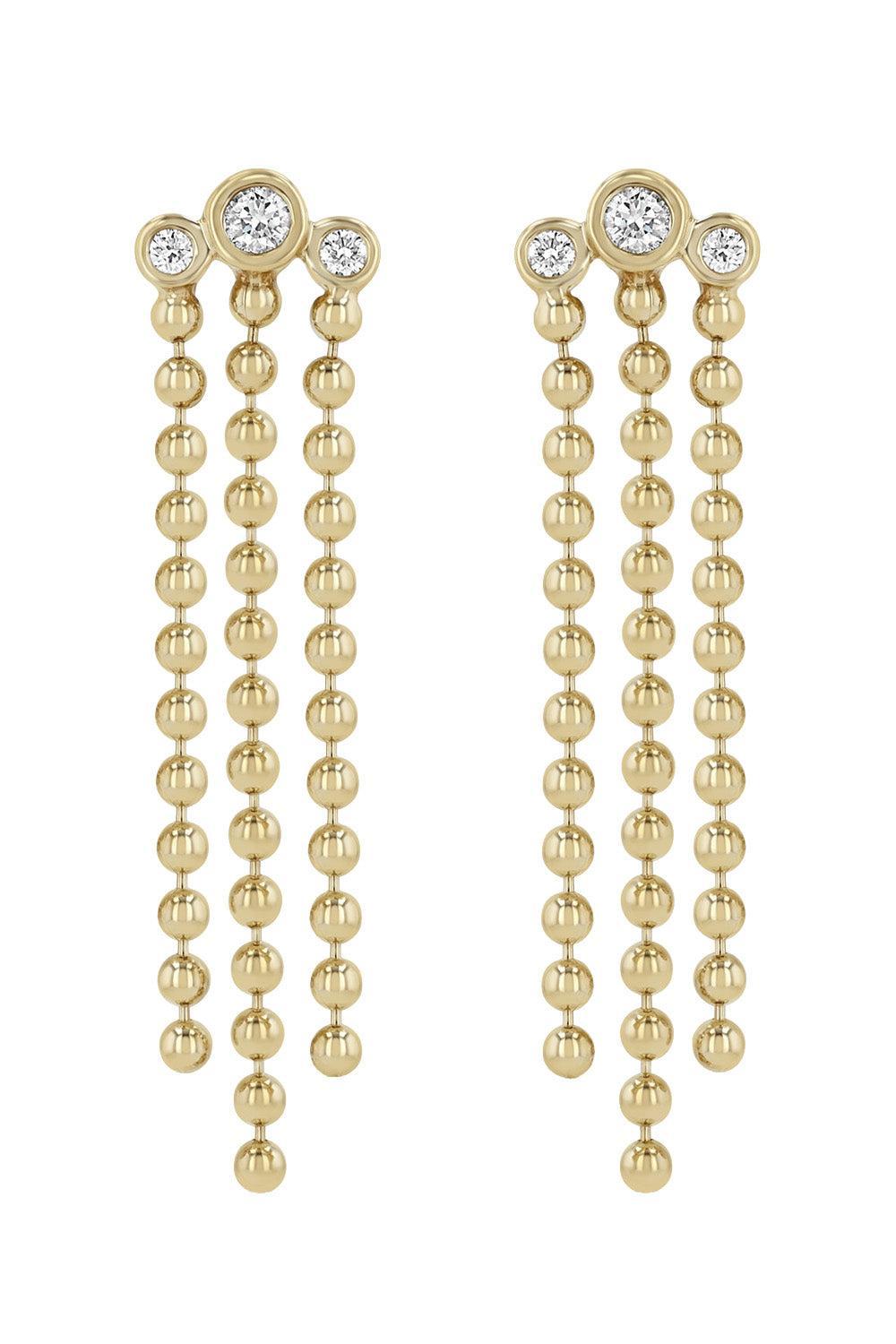  Diamond Triple Waterfall Long Chain Earrings-YELLOW GOLD-JEWELRYFINE JEWELEARRING-ZOE CHICCO 