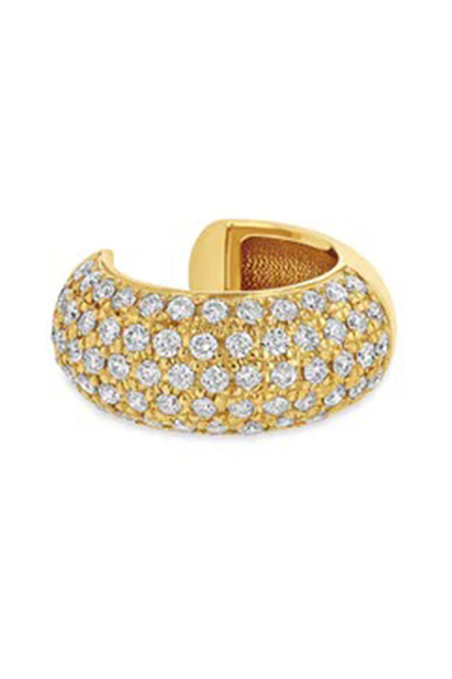 ZOE CHICCO-Diamond Wide Chubby Ear Cuff-YELLOW GOLD