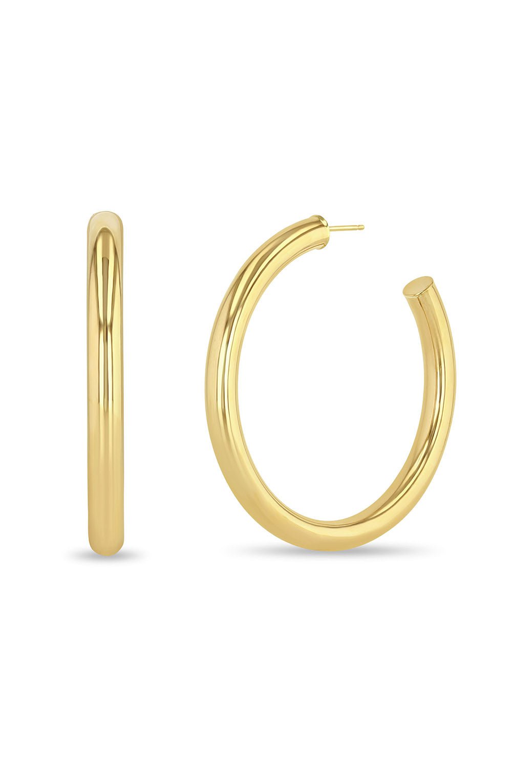 ZOE CHICCO-Large Tube Hoop Earrings-YELLOW GOLD