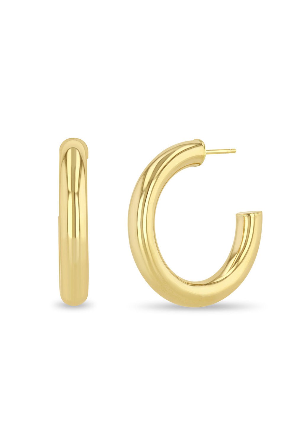 ZOE CHICCO-Medium Tube Hoop Earrings-YELLOW GOLD