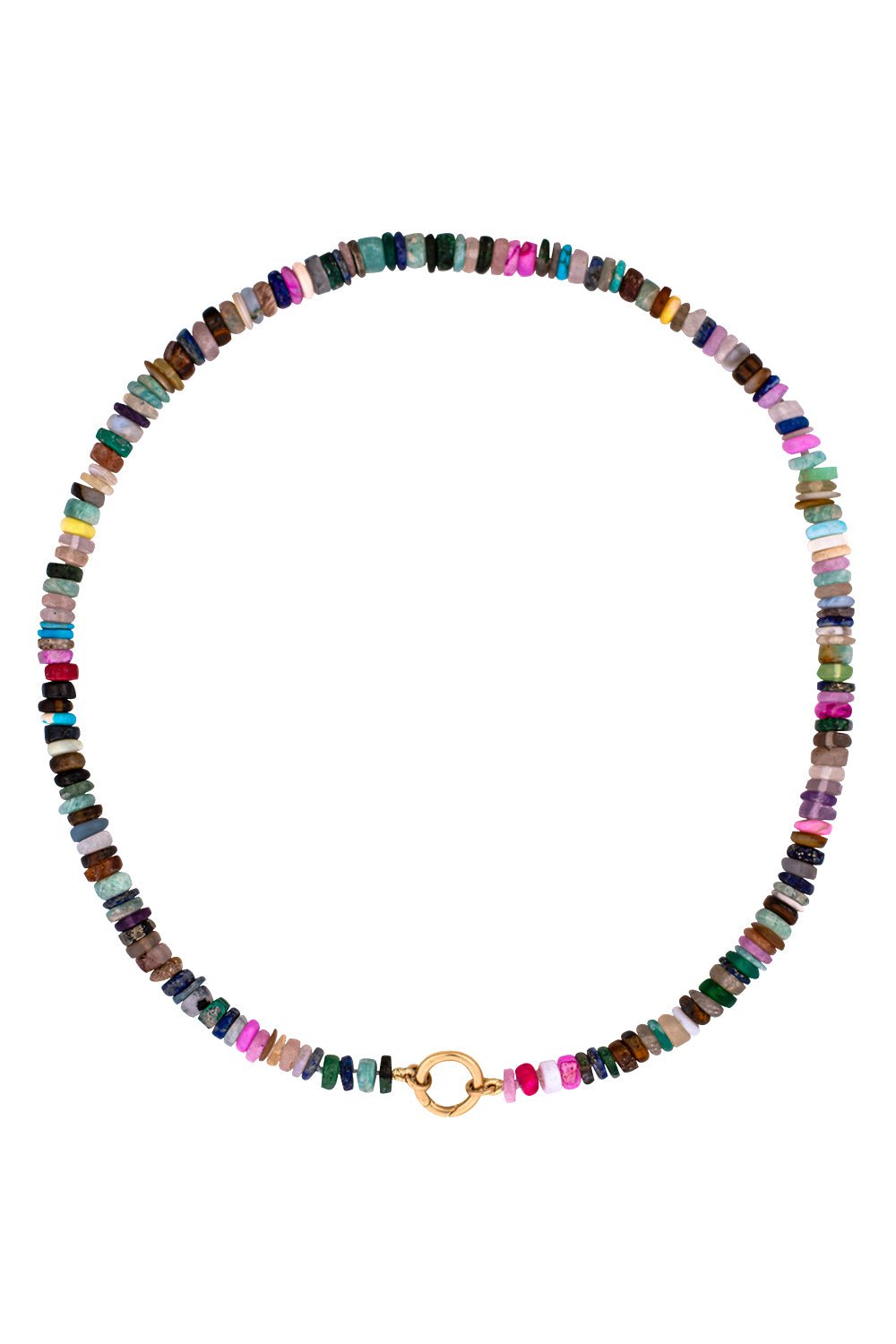 ZOE CHICCO-Dark Tone Mixed Opal Bead Necklace-YELLOW GOLD