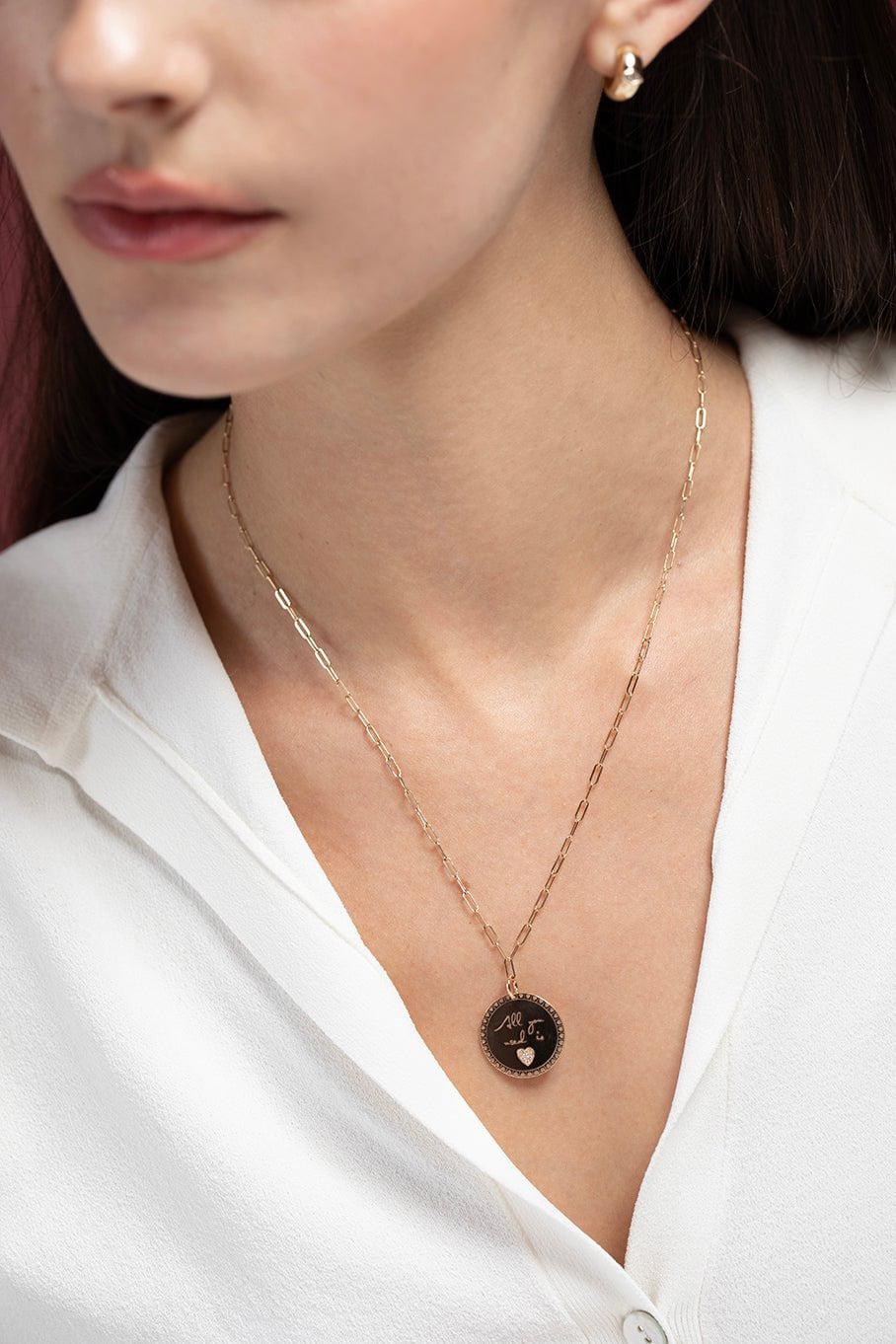 ZOE CHICCO-All You Need Is Love Necklace-YELLOW GOLD