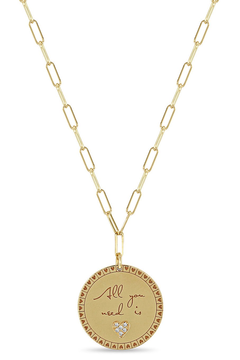 ZOE CHICCO-All You Need Is Love Necklace-YELLOW GOLD