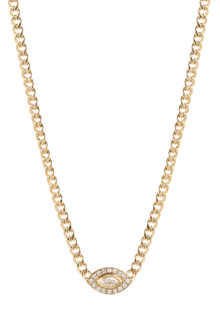 ZOE CHICCO-Diamond Eye Necklace-YELLOW GOLD
