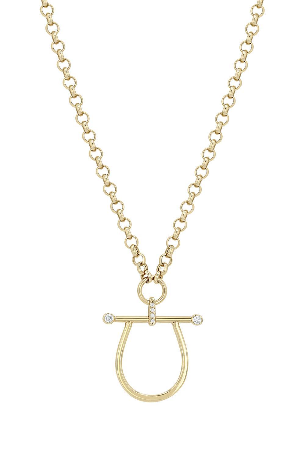  Diamond Rolo Chain Link Necklace-YELLOW GOLD-JEWELRYFINE JEWELNECKLACE O-ZOE CHICCO 