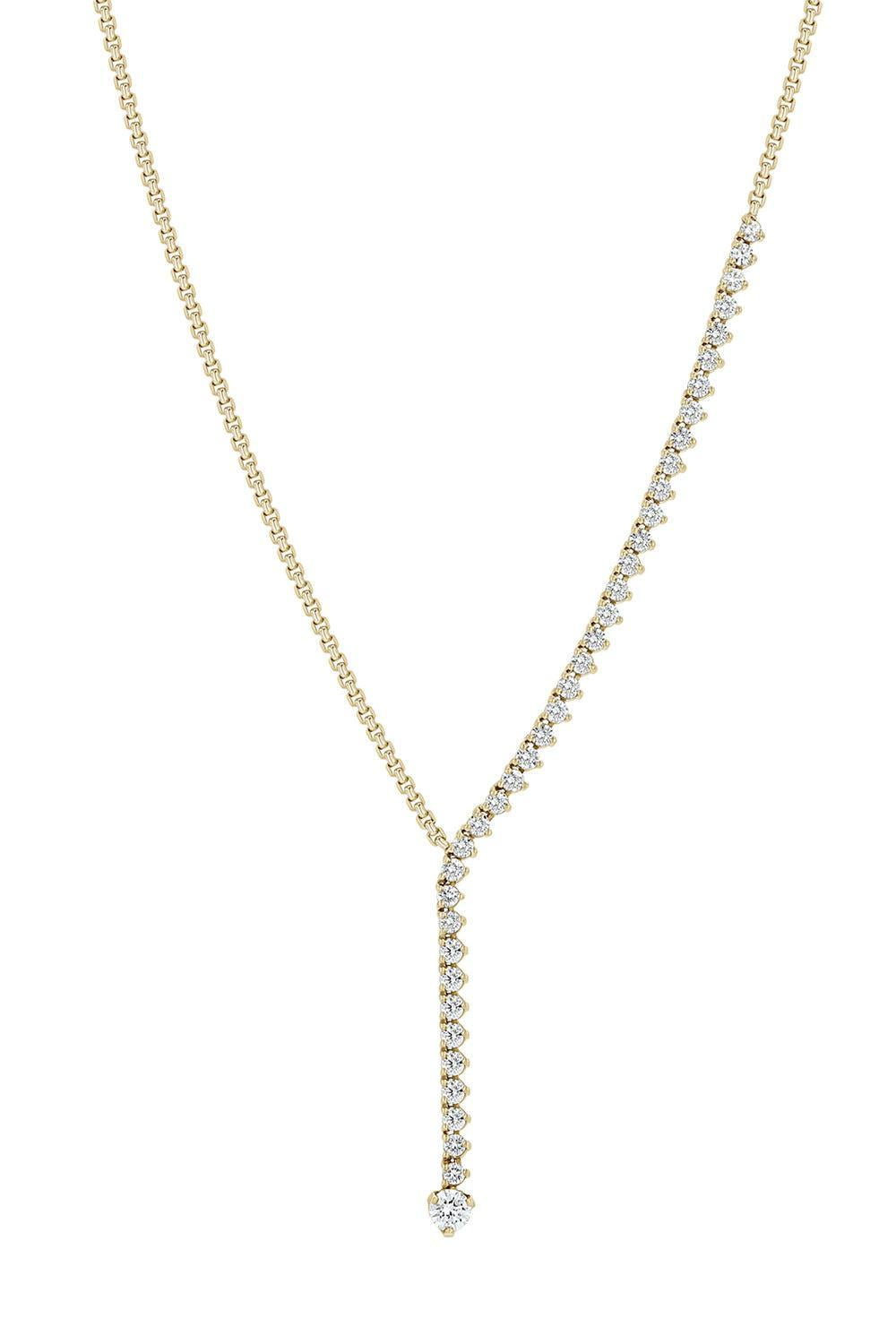  Diamond Tennis Lariat Necklace-YELLOW GOLD-JEWELRYFINE JEWELNECKLACE O-ZOE CHICCO 