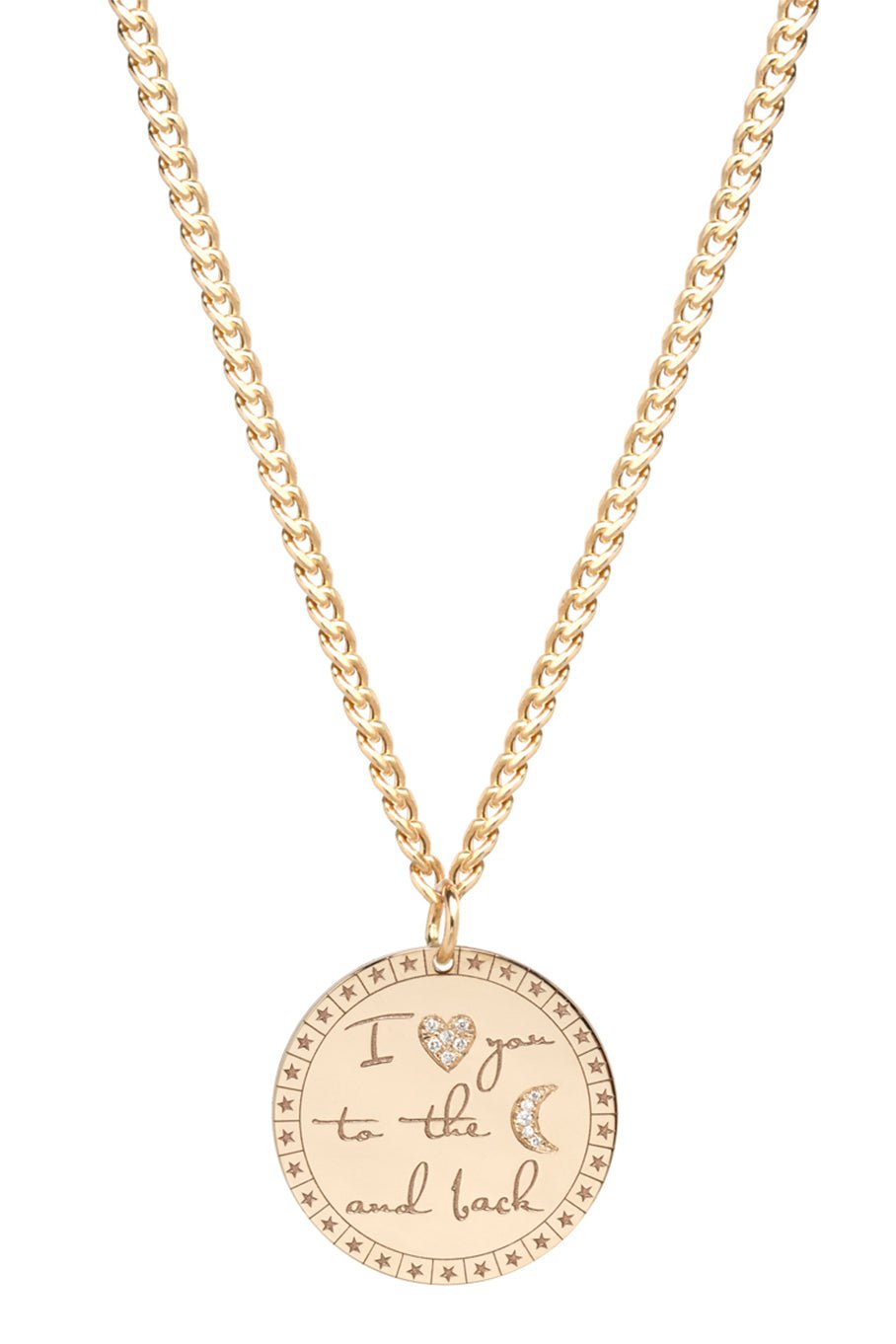 ZOE CHICCO-I Love You To The Moon And Back Necklace-YELLOW GOLD