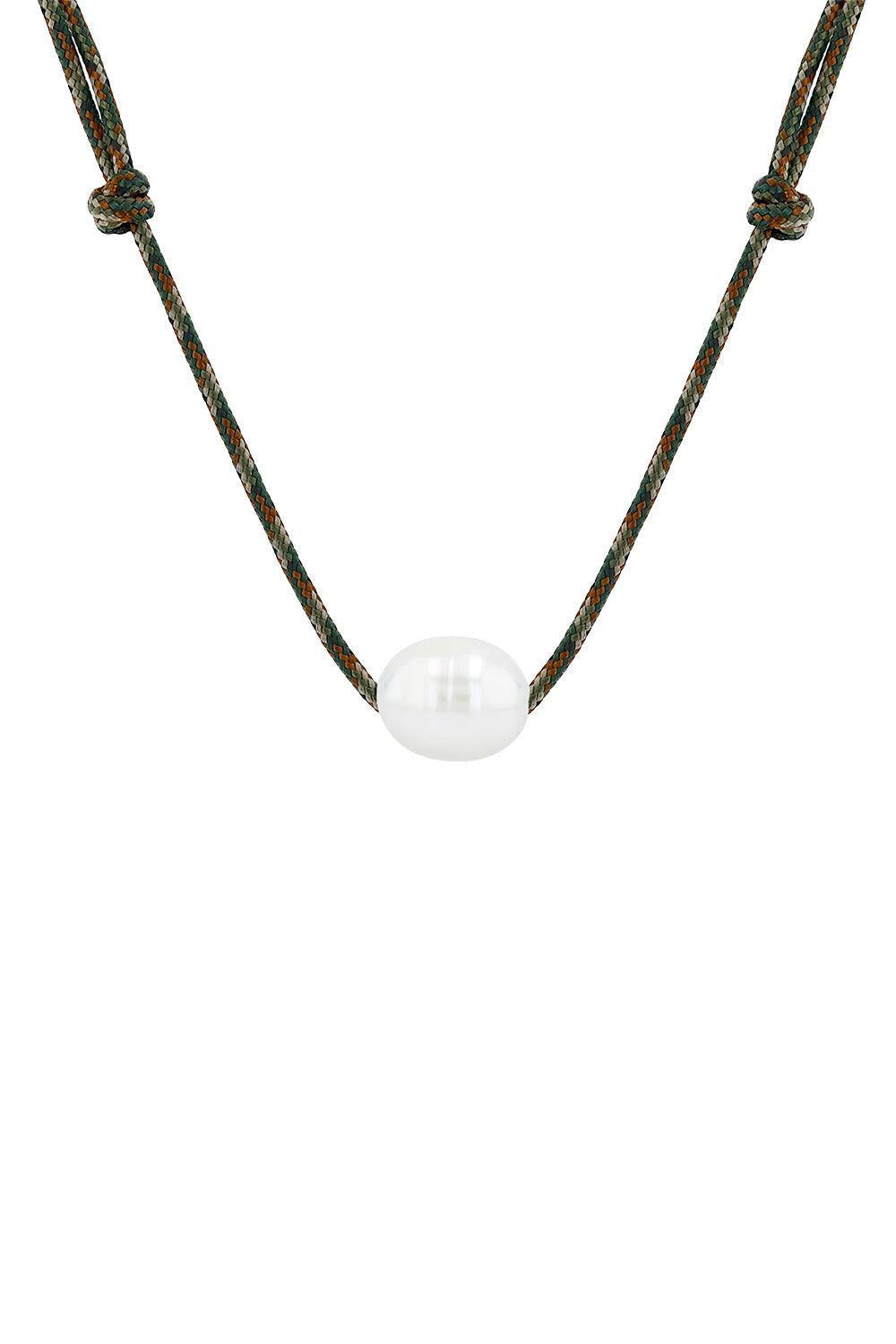 Pearl Camo Cord Necklace-YELLOW GOLD-JEWELRYFINE JEWELNECKLACE O-ZOE CHICCO