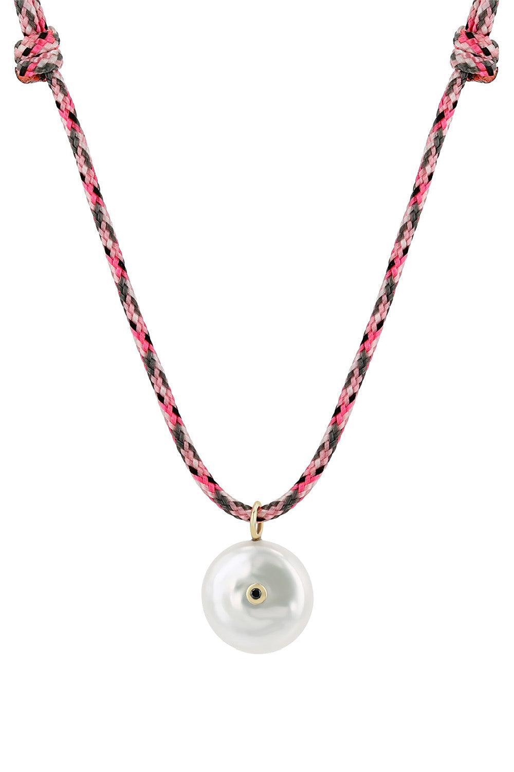 Pearl Diamond Cord Necklace-YELLOW GOLD-JEWELRYFINE JEWELNECKLACE O-ZOE CHICCO