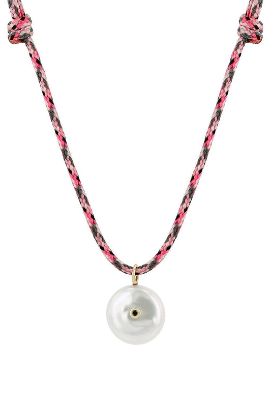 Pearl Diamond Cord Necklace-YELLOW GOLD-JEWELRYFINE JEWELNECKLACE O-ZOE CHICCO