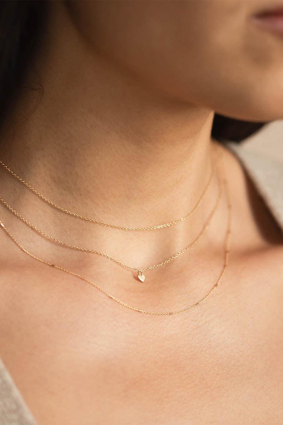 ZOE CHICCO-Tiny Cable Chain - 16-18in-YELLOW GOLD